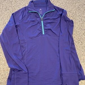 Adidas Blue Quarter-Zip Top with Teal Accent